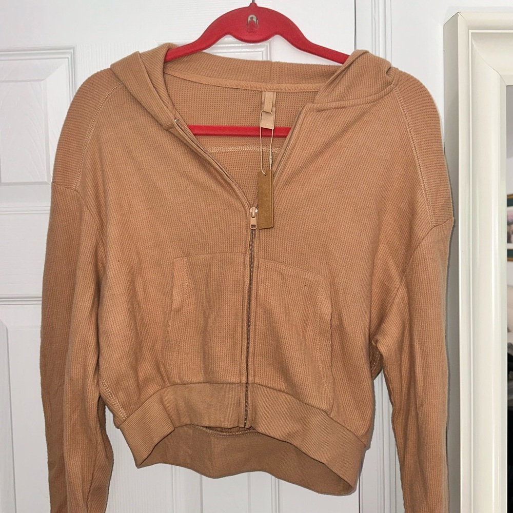 Skims waffle zip up